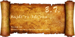 Bajári Ténia névjegykártya
